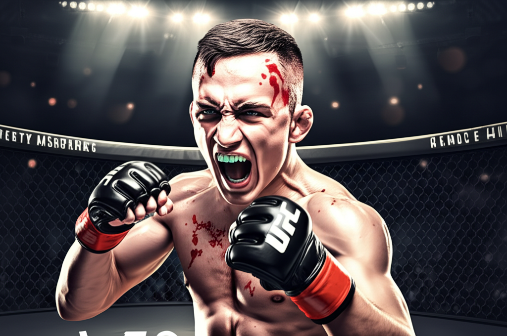 MMA fighter celebrating victory